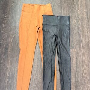 BUNDLE Spanx High Waist Faux Suede Leggings & Faux Leather Leggings